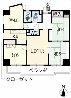 丸美ロイヤルマンション中柴【10階】の間取り