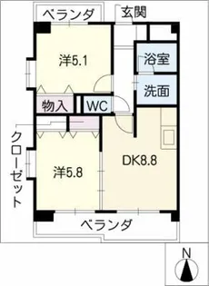 ビバリーヒルズ【2階】の間取り