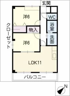 滝の水パークハイツⅢ【2階】の間取り