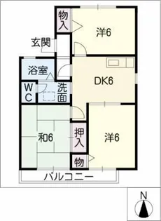 サンハイムⅡB棟【1階】の間取り