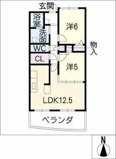 ドミール竹の山【1階】の間取り