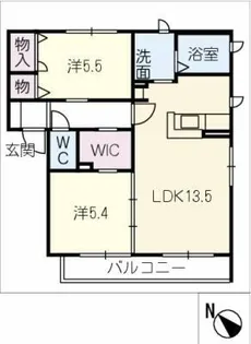 カーサ・リリオ【2階】の間取り