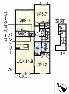 グリーンベル【2階】の間取り