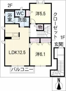 オランジュ太子 イースト【2階】の間取り