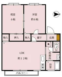 セラビ梅美台B棟【1階】の間取り