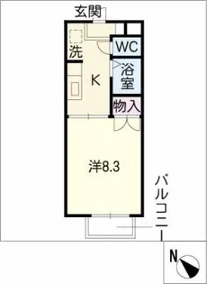 エルピス古見【2階】の間取り