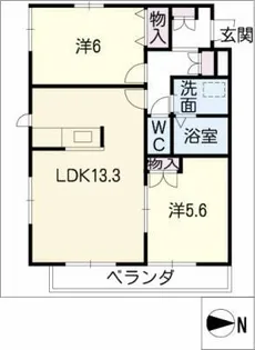 クレール山之手【2階】の間取り