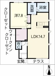 ラシック S・S B棟【1階】の間取り