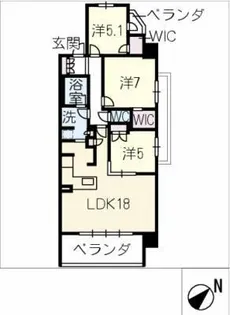 サンクレーア上社駅前204号室【2階】の間取り