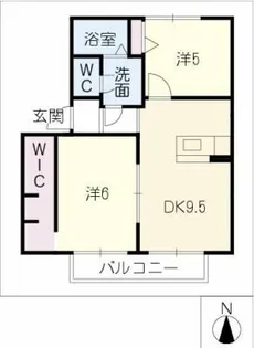 コテージ池安C【2階】の間取り
