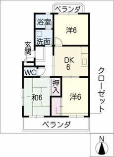 パークサイド山本【2階】の間取り
