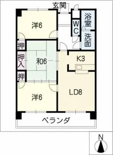 エドワール植田南【2階】の間取り