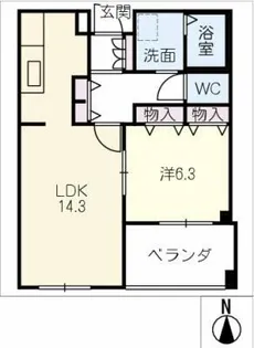 アクアタウン納屋橋 1108号【11階】の間取り