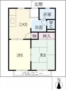 ハイツウエストリバー A棟【2階】の間取り