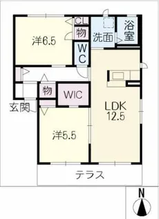 シェソワ愛宕A【1階】の間取り