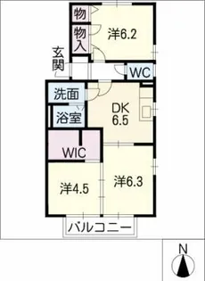 ドゥアメゾンC棟【2階】の間取り