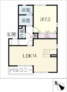 サンハイツⅥ B棟【2階】の間取り