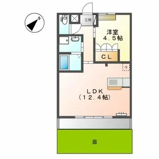 ヒルズ四ツ塚【1階】の間取り