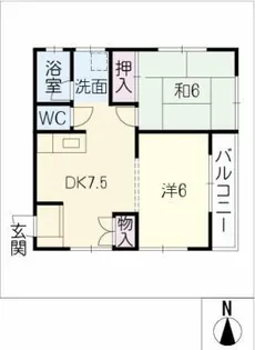 エンゼルハウス5 北棟【2階】の間取り