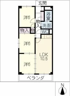 グレース名西【2階】の間取り