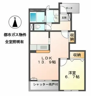 ラッキーハイム丹羽【1階】の間取り