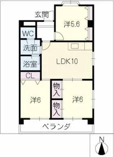 春日井パークビルⅢ【3階】の間取り