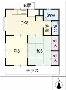 パインヒルズ木曽川S・N棟【1階】の間取り