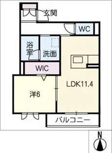 シャーメゾン神里【1階】の間取り