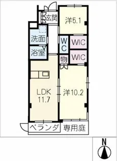 KOKOROマンション一社【1階】の間取り
