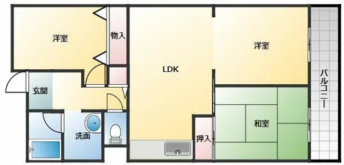 松原小川園ローレルコート【4階】の間取り
