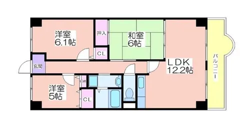 ラ・ベル住之江公園【8階】の間取り