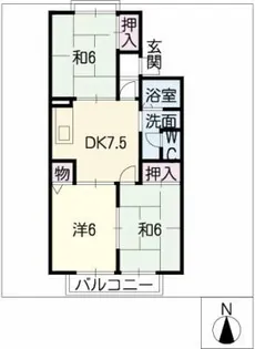 ヴィラ花ノ木【2階】の間取り