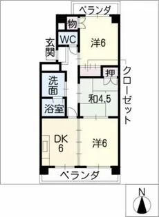 サンシャインロードM【4階】の間取り