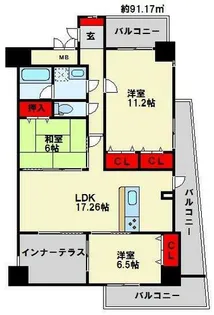 ザ・プレース自由ヶ丘プラチナム【8階】の間取り
