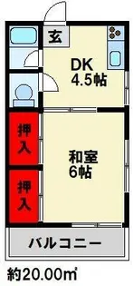 ライフピュア大浦【208号室】の間取り