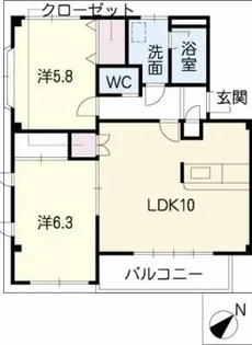 カロン神ノ木【1階】の間取り