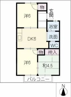 ツーイン天白【2階】の間取り