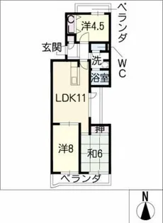 アーバンドエル猪高台【3階】の間取り