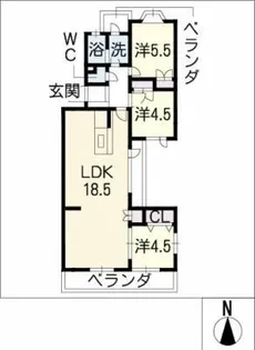 アーバンドエル猪高台【1階】の間取り