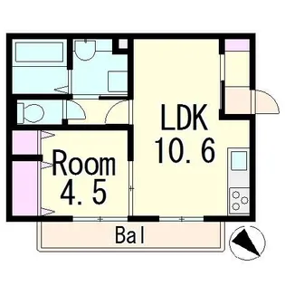 滋賀県栗東市下鈎【アパート】の間取り