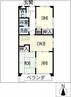 パークタウン花園【4階】の間取り