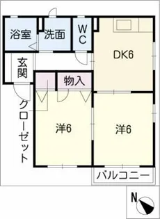 サンハイツ帯川B棟【1階】の間取り