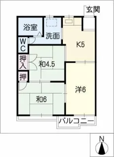 タウニー三郷【2階】の間取り