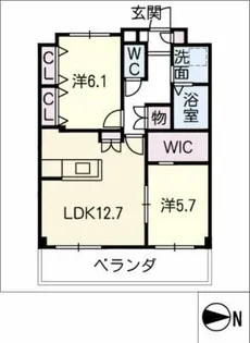 ミキスクエア橋目Ⅱ【2階】の間取り