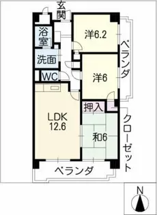 エクセルナカゼン【2階】の間取り