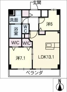 グランコール白水【2階】の間取り