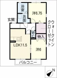 ファミィュ B棟【1階】の間取り
