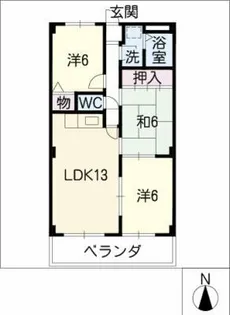 アルカディア高山【1階】の間取り