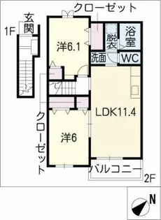 プロムナード【2階】の間取り