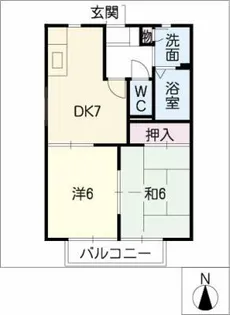 メゾンボナールB【2階】の間取り